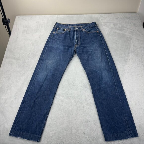 Vintage Levi's 501XX Straight Leg Button Fly Denim Jeans Men's Sz 31x28 Made UK - Picture 7 of 11